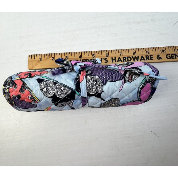 Vera Bradley Makeup Cases 4 Pc Set Blue Butterflies Brush Roll Zip Pouch Travel - Picture 4 of 9